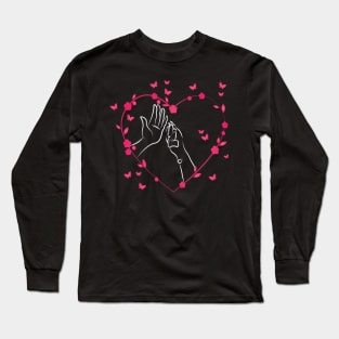 Hi-Five With My Dog, Floral Look Long Sleeve T-Shirt